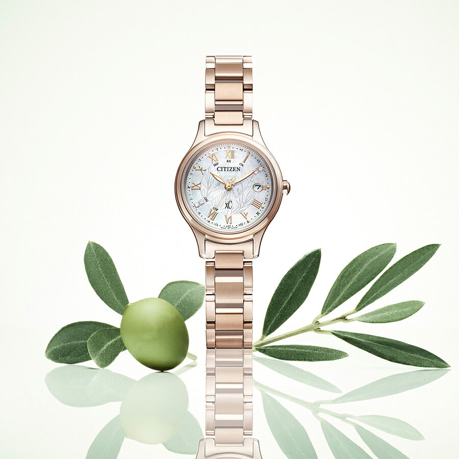 シチズン クロスシー 北川景子 限定モデル オリーブ ES9498-51D レディース ソーラー 電波 ダイヤ入り白蝶貝ダイヤル サクラピンク