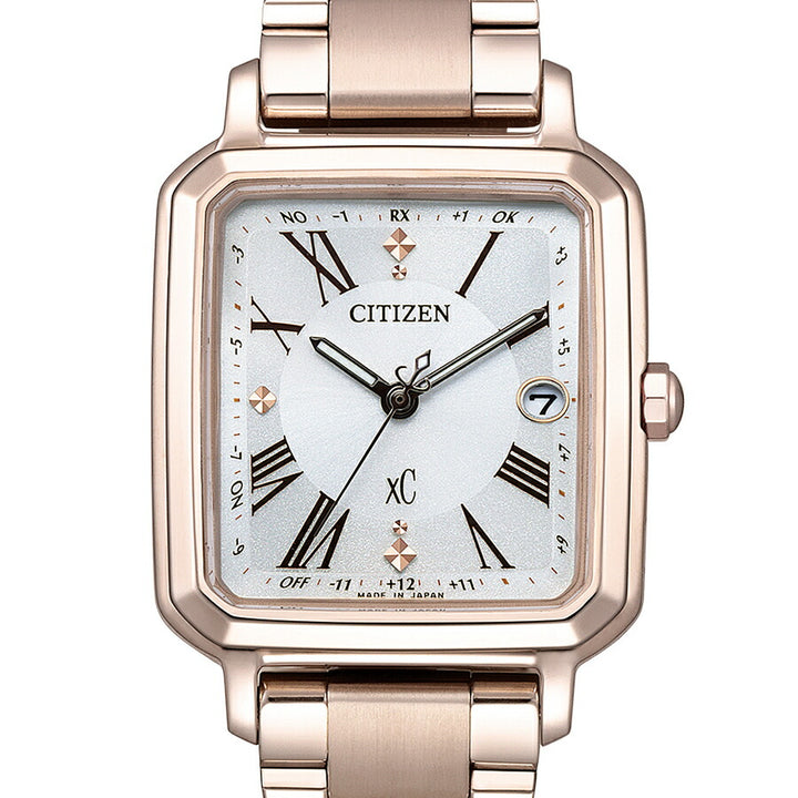 シチズン xC クロスシー hikari collection ヒカリコレクション スクエア2wayモデル ES9506-62A レディース 腕時計 ソーラー 電波 角型 サクラピンク 替えバンドつき