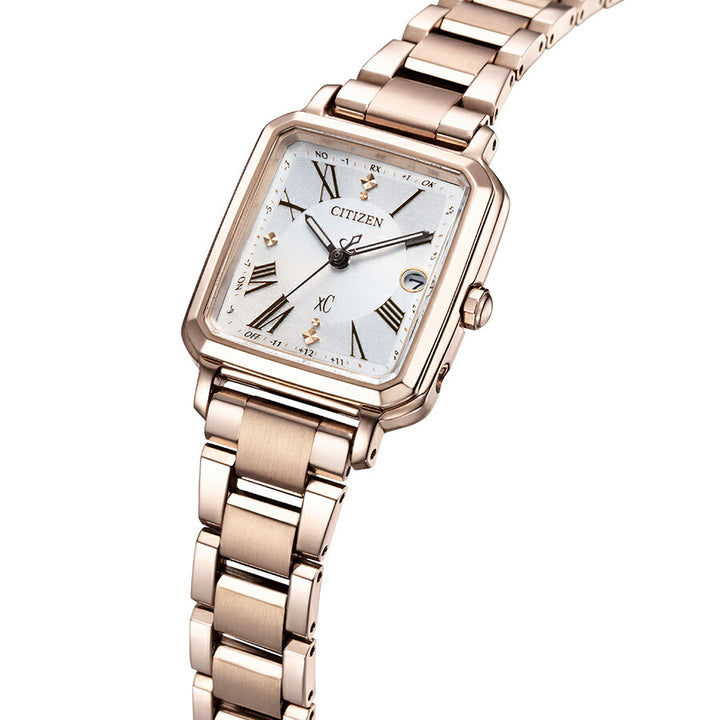 シチズン xC クロスシー hikari collection ヒカリコレクション スクエア2wayモデル ES9506-62A レディース 腕時計 ソーラー 電波 角型 サクラピンク 替えバンドつき