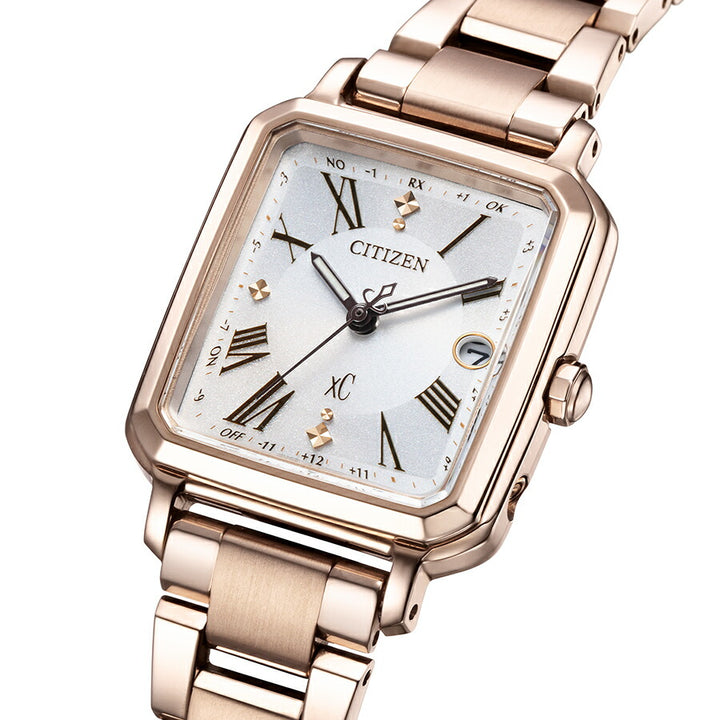 シチズン xC クロスシー hikari collection ヒカリコレクション スクエア2wayモデル ES9506-62A レディース 腕時計 ソーラー 電波 角型 サクラピンク 替えバンドつき