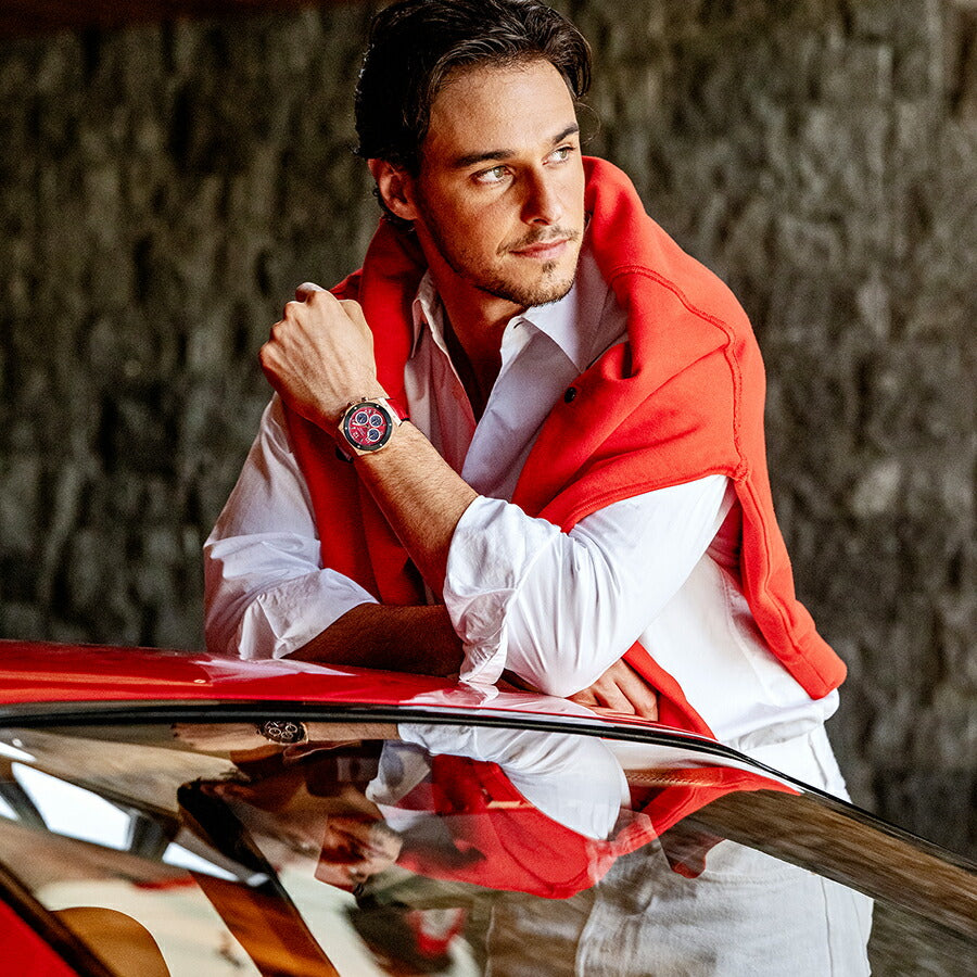 エンジェルクローバー エクスベンチャー ソーラー EVS45PRE-RE メンズ クロノグラフ 革ベルト レッド