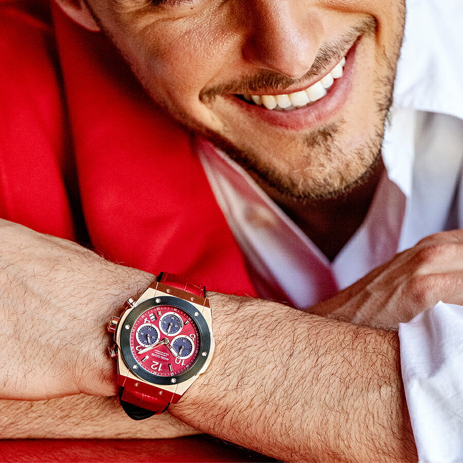 エンジェルクローバー エクスベンチャー ソーラー EVS45PRE-RE メンズ クロノグラフ 革ベルト レッド