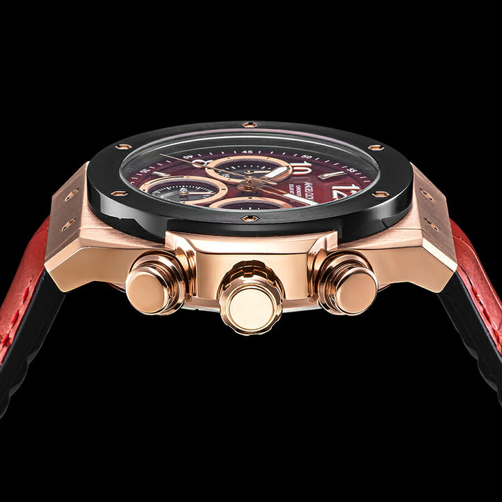 エンジェルクローバー エクスベンチャー ソーラー EVS45PRE-RE メンズ クロノグラフ 革ベルト レッド