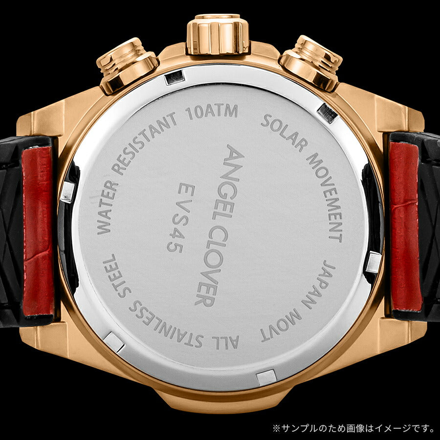 エンジェルクローバー エクスベンチャー ソーラー EVS45PRE-RE メンズ クロノグラフ 革ベルト レッド