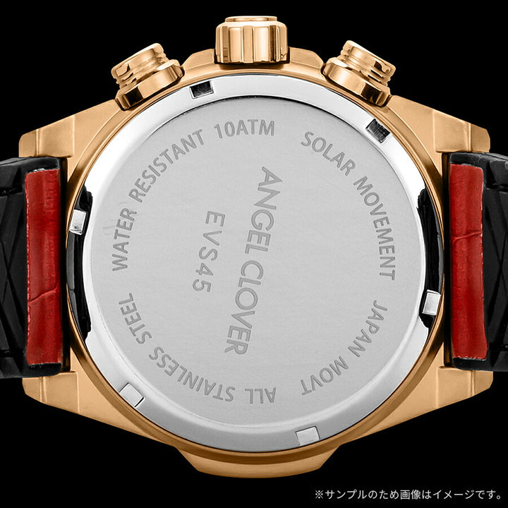 エンジェルクローバー エクスベンチャー ソーラー EVS45PRE-RE メンズ クロノグラフ 革ベルト レッド