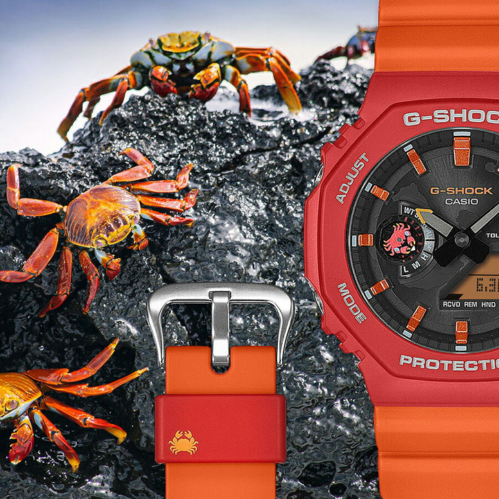 G-SHOCK チャールズ・ダーウィン財団 コラボレーションモデル ガラパゴスベニイワガニ GA-B2100DF-4AJR メンズ ソーラー Bluetooth オクタゴン