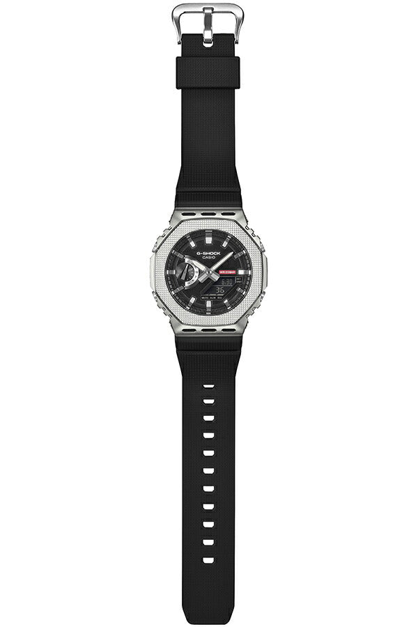 G-SHOCK メタルカバード チェッカリングパターン GM-2100M-1AJF メンズ 電池式 アナデジ オクタゴン 樹脂バンド 反転液晶