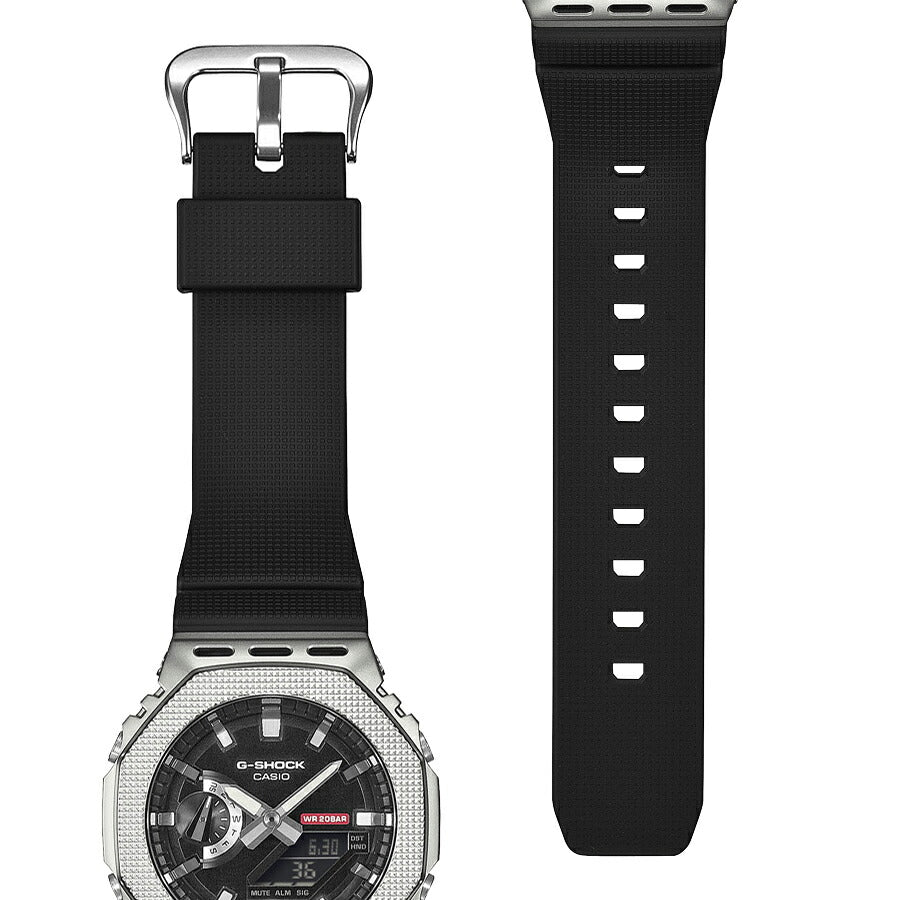 G-SHOCK メタルカバード チェッカリングパターン GM-2100M-1AJF メンズ 電池式 アナデジ オクタゴン 樹脂バンド 反転液晶