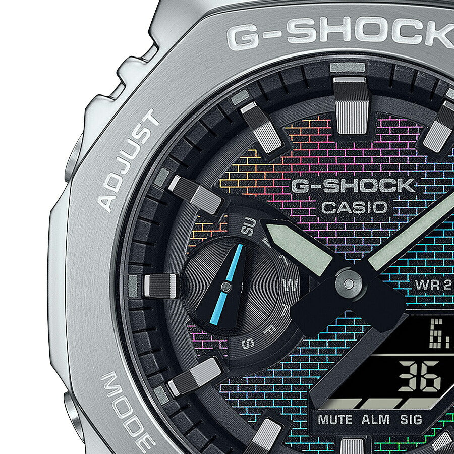 G-SHOCK レインボー ブリック ウォール メタルカバード GM-2100RW-1AJF メンズ 腕時計 電池式 アナデジ オクタゴン 樹脂バンド 反転液晶 国内正規品 カシオ