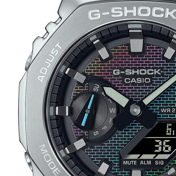 G-SHOCK レインボー ブリック ウォール メタルカバード GM-2100RW-1AJF メンズ 腕時計 電池式 アナデジ オクタゴン 樹脂バンド 反転液晶 国内正規品 カシオ