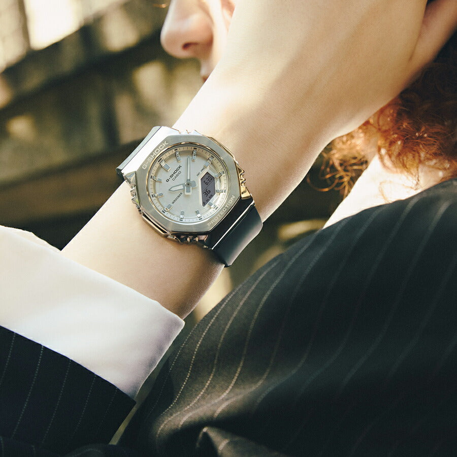 D&amp;G クロノグラフ腕時計 シルバー G-SHOCK フルメタル デュアルタイム クロノグラフ GMC-B2100AD-2AJF