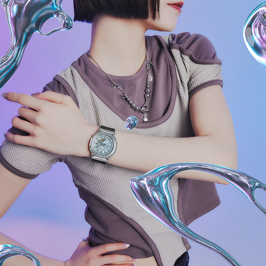 G-SHOCK ミッドサイズ メタルカバード GM-S2110-2AJF メンズ レディース 腕時計 電池式 アナデジ オクタゴン ブルーダイヤル 樹脂バンド 国内正規品 カシオ