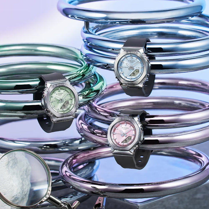 G-SHOCK ミッドサイズ メタルカバード GM-S2110-2AJF メンズ レディース 腕時計 電池式 アナデジ オクタゴン ブルーダイヤル 樹脂バンド 国内正規品 カシオ