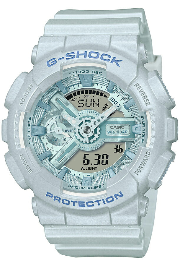 G-SHOCK ミッドサイズ シルキートーンカラーズ ブルー GMA-S110ST-2AJF メンズ レディース 腕時計 電池式 アナデジ 樹脂バンド 国内正規品 カシオ