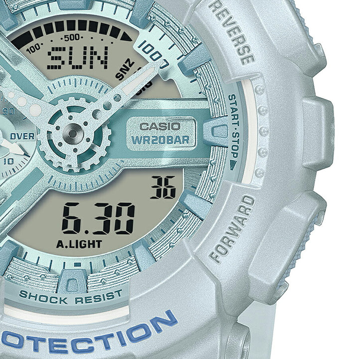 G-SHOCK ミッドサイズ シルキートーンカラーズ ブルー GMA-S110ST-2AJF メンズ レディース 腕時計 電池式 アナデジ 樹脂バンド 国内正規品 カシオ
