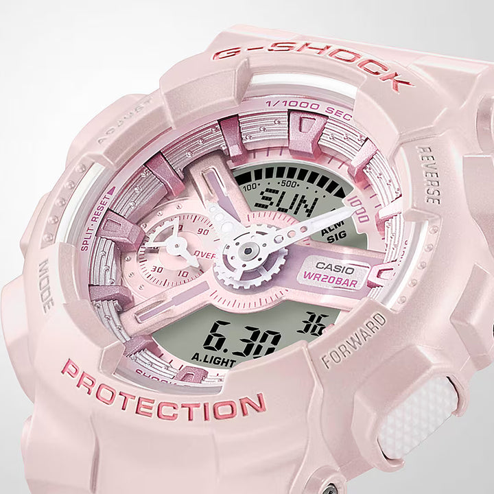 G-SHOCK ミッドサイズ シルキートーンカラーズ ピンク GMA-S110ST-4AJF メンズ レディース 腕時計 電池式 アナデジ 樹脂バンド 国内正規品 カシオ