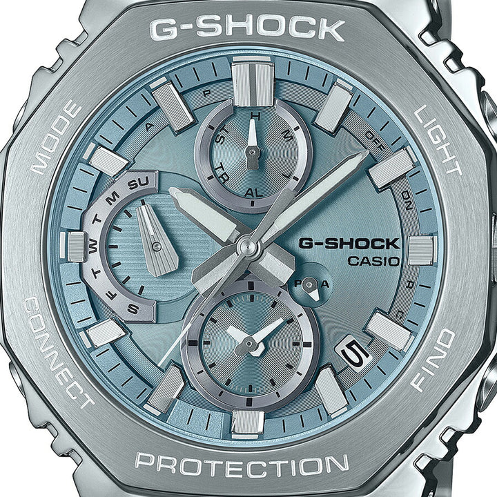 G-SHOCK フルメタル デュアルタイム クロノグラフ GMC-B2100AD-2AJF メンズ 腕時計 ソーラー Bluetooth アナログ オクタゴン メタルバンド ブルー 国内正規品 カシオ 日本製