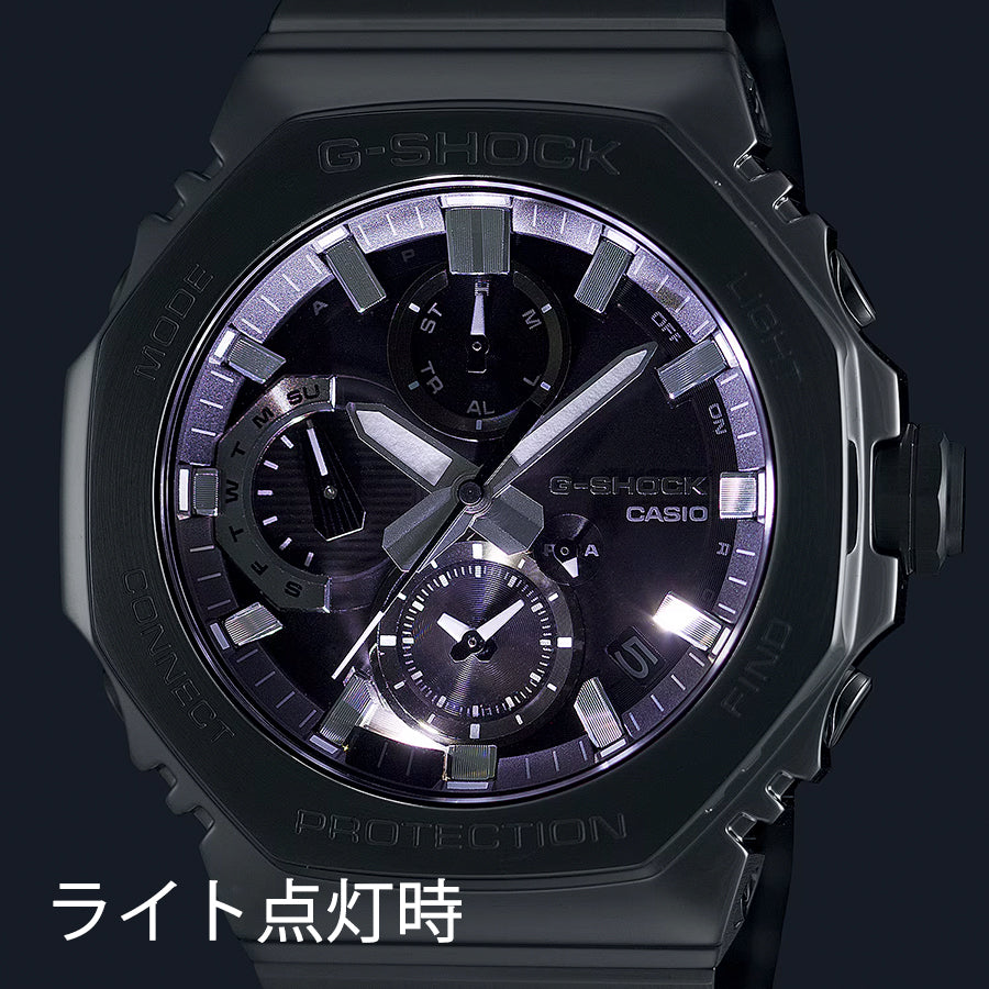 G-SHOCK フルメタル デュアルタイム クロノグラフ GMC-B2100D-1AJF メンズ 腕時計 ソーラー Bluetooth アナログ オクタゴン メタルバンド ブラック 国内正規品 カシオ 日本製