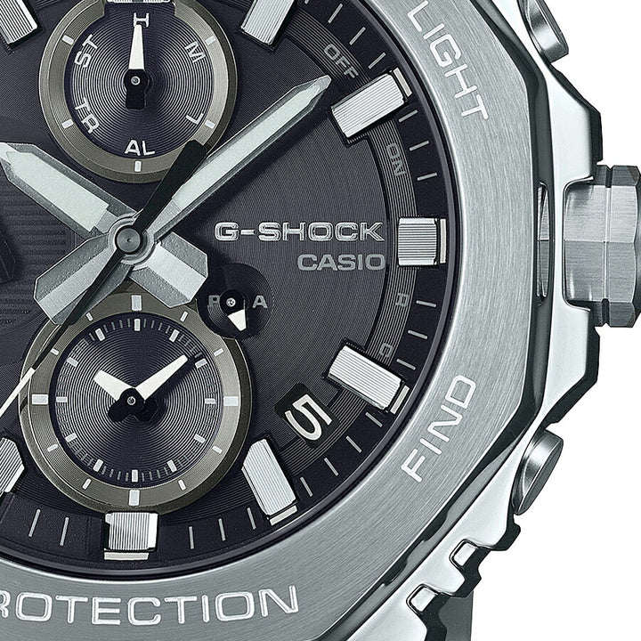 G-SHOCK フルメタル デュアルタイム クロノグラフ GMC-B2100D-1AJF メンズ 腕時計 ソーラー Bluetooth アナログ オクタゴン メタルバンド ブラック 国内正規品 カシオ 日本製