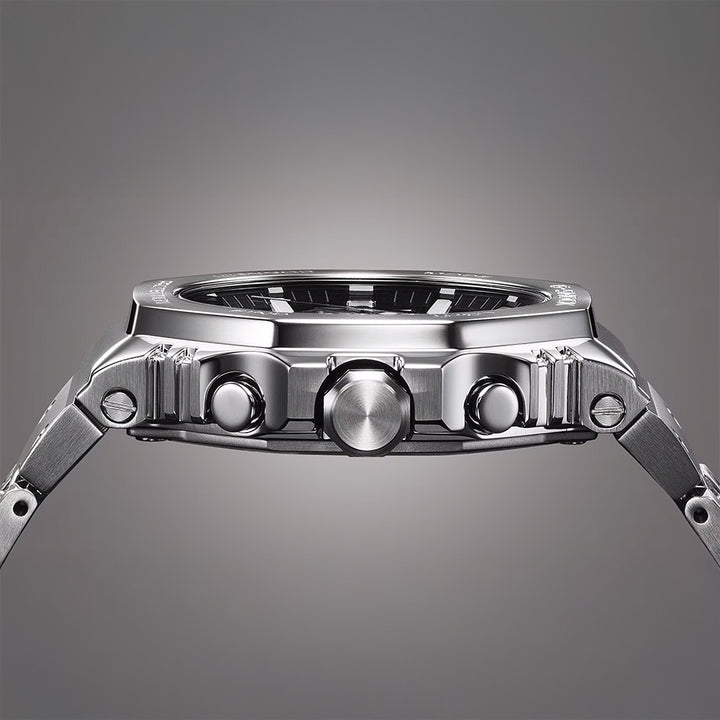 G-SHOCK フルメタル デュアルタイム クロノグラフ GMC-B2100D-1AJF メンズ 腕時計 ソーラー Bluetooth アナログ オクタゴン メタルバンド ブラック 国内正規品 カシオ 日本製