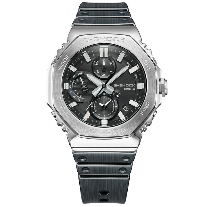 G-SHOCK フルメタル デュアルタイム クロノグラフ GMC-B2100Y-1AJF メンズ ソーラー Bluetooth アナログ オクタゴン シリコンバンド ブラック 日本製