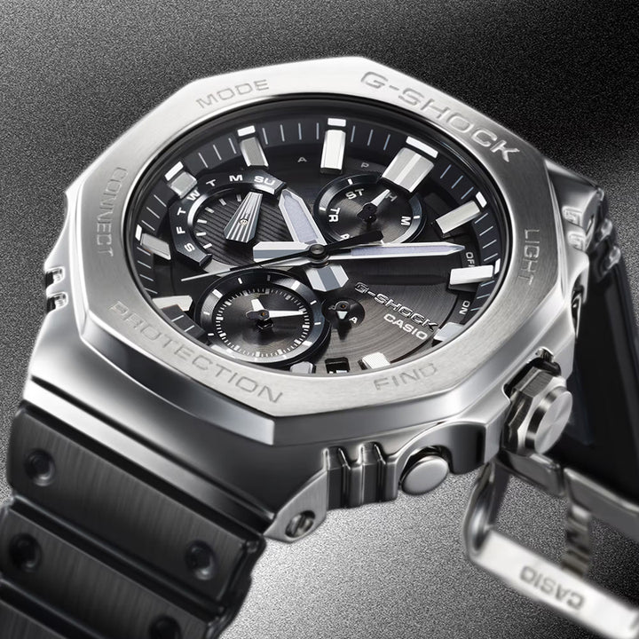 G-SHOCK フルメタル デュアルタイム クロノグラフ GMC-B2100Y-1AJF メンズ ソーラー Bluetooth アナログ オクタゴン シリコンバンド ブラック 日本製