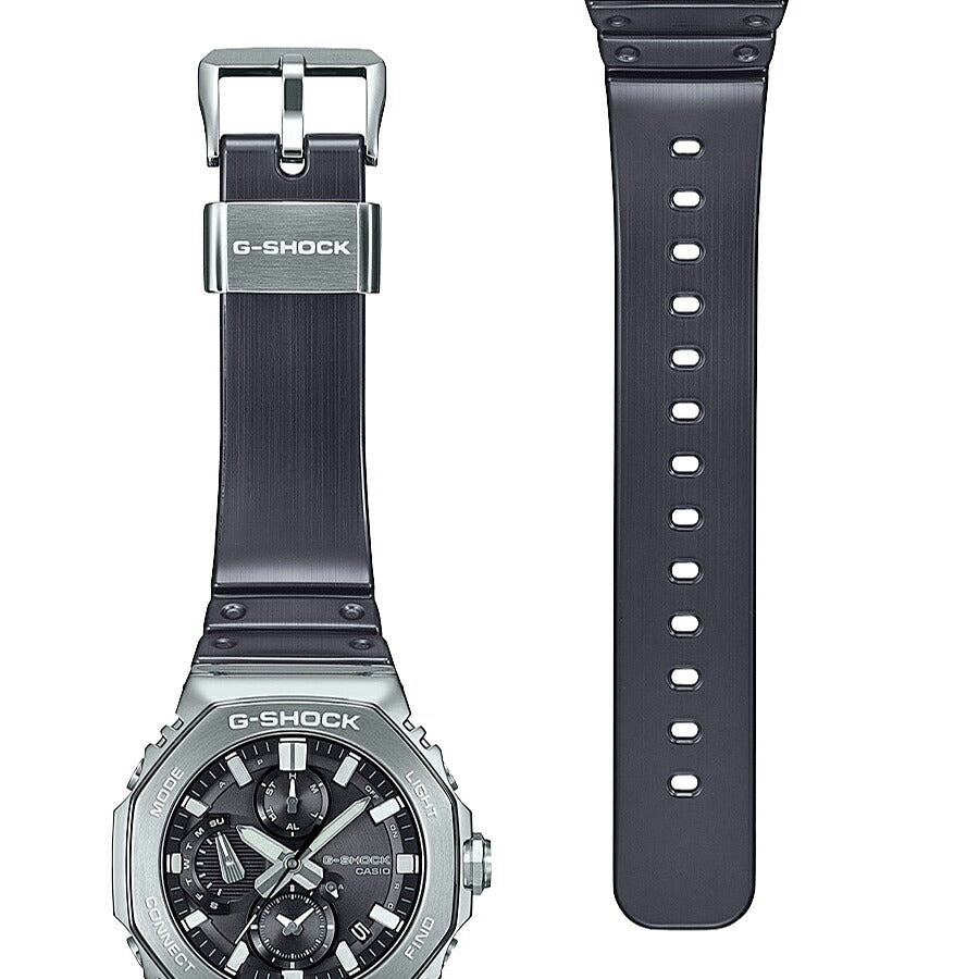 G-SHOCK フルメタル デュアルタイム クロノグラフ GMC-B2100Y-1AJF メンズ ソーラー Bluetooth アナログ オクタゴン シリコンバンド ブラック 日本製