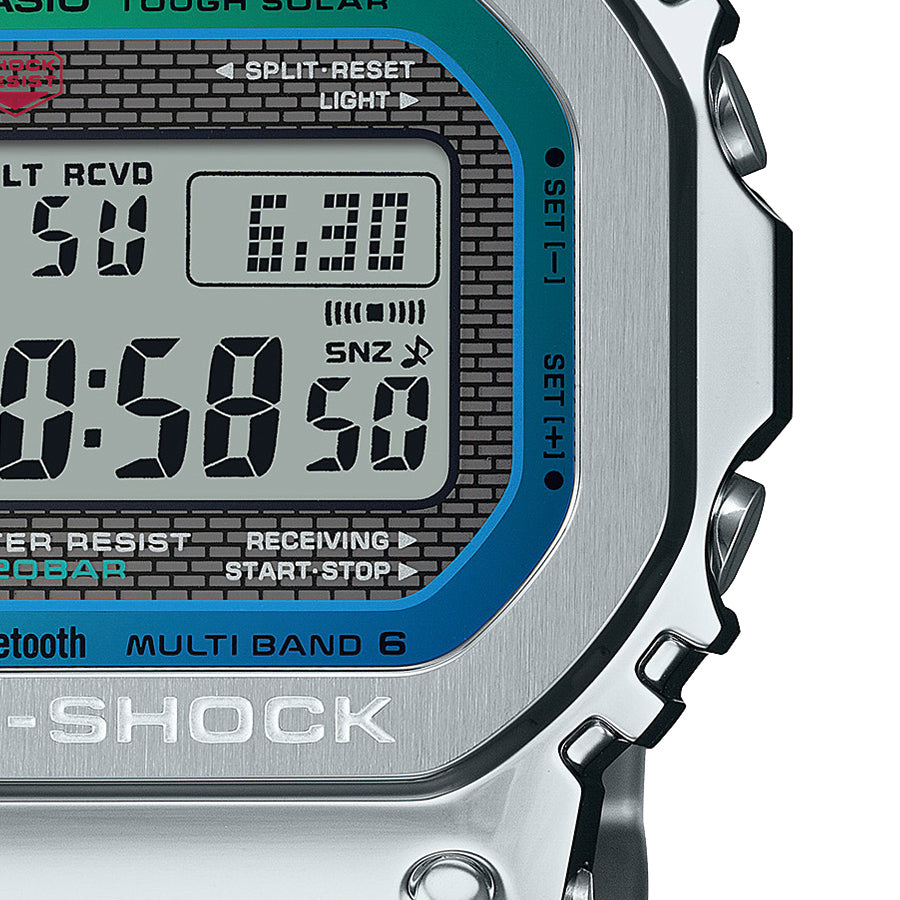 G-SHOCK フルメタル レインボーカラー アクセント GMW-B5000PC-1JF メンズ 腕時計 電波ソーラー Bluetooth シルバー 国内正規品 カシオ