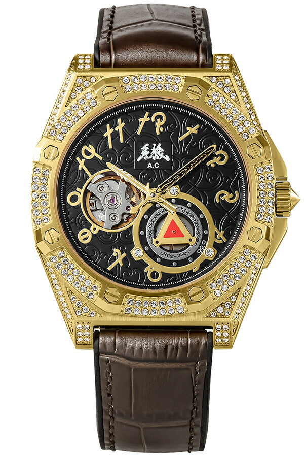 エンジェルクローバー 牙狼〈GARO〉20周年記念 コラボレーションモデル GR41YG-BK メンズ 機械式 自動巻き オープンハート 革ベルト