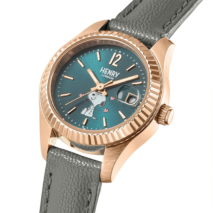 ヘンリーロンドン スヌーピー コラボレーションモデル HL26-S-0462 レディース 腕時計 クオーツ 電池式 グリーンダイヤル 革ベルト