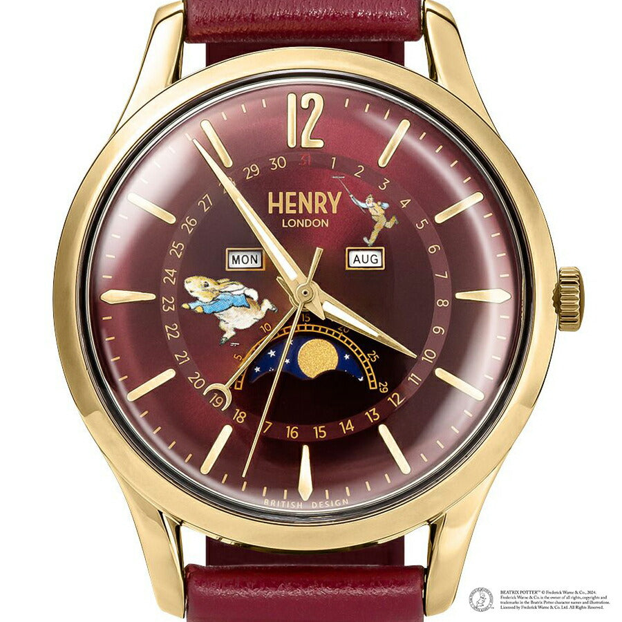 ヘンリーロンドン ピーターラビット コラボレーションモデル HL39-LS-0426-PR メンズ レディース 腕時計 クオーツ 電池式 革ベルト レッド