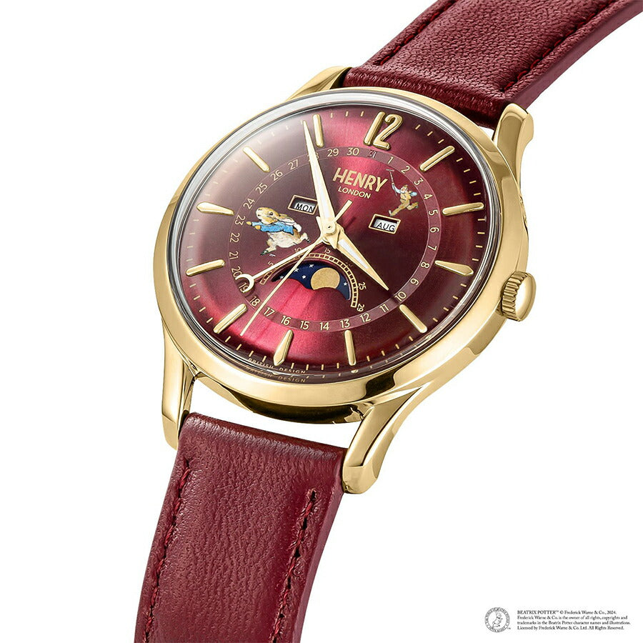 ヘンリーロンドン ピーターラビット コラボレーションモデル HL39-LS-0426-PR メンズ レディース 腕時計 クオーツ 電池式 革ベルト レッド