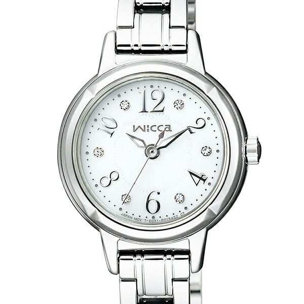 シチズン ウィッカ ソーラー レースパターンダイヤル KH9-914-15 レディース 腕時計 メタルバンド シルバー