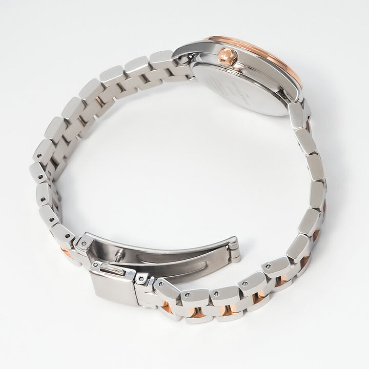 ザ・クロックハウス ビジネスカジュアル スマイルダイヤモンド LBC1008-PK1A レディース ソーラー 3針 ピンクダイヤル コンビ