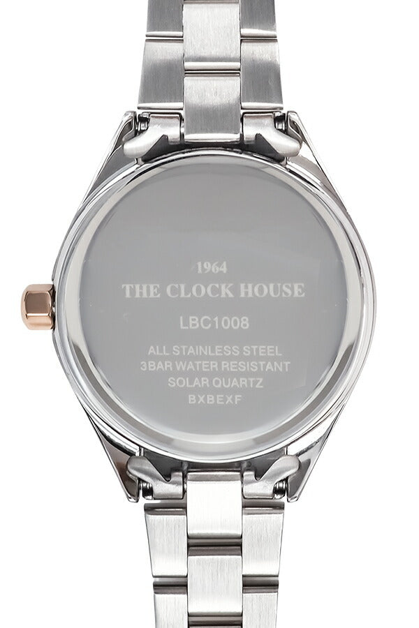 ザ・クロックハウス ビジネスカジュアル スマイルダイヤモンド LBC1008-PK1A レディース ソーラー 3針 ピンクダイヤル コンビ
