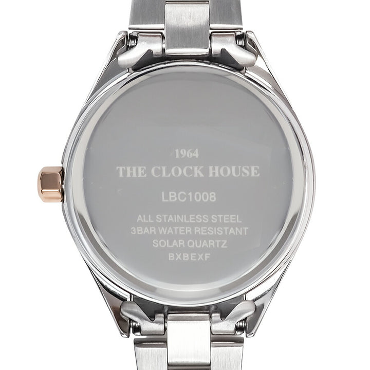 ザ・クロックハウス ビジネスカジュアル スマイルダイヤモンド LBC1008-PK1A レディース ソーラー 3針 ピンクダイヤル コンビ