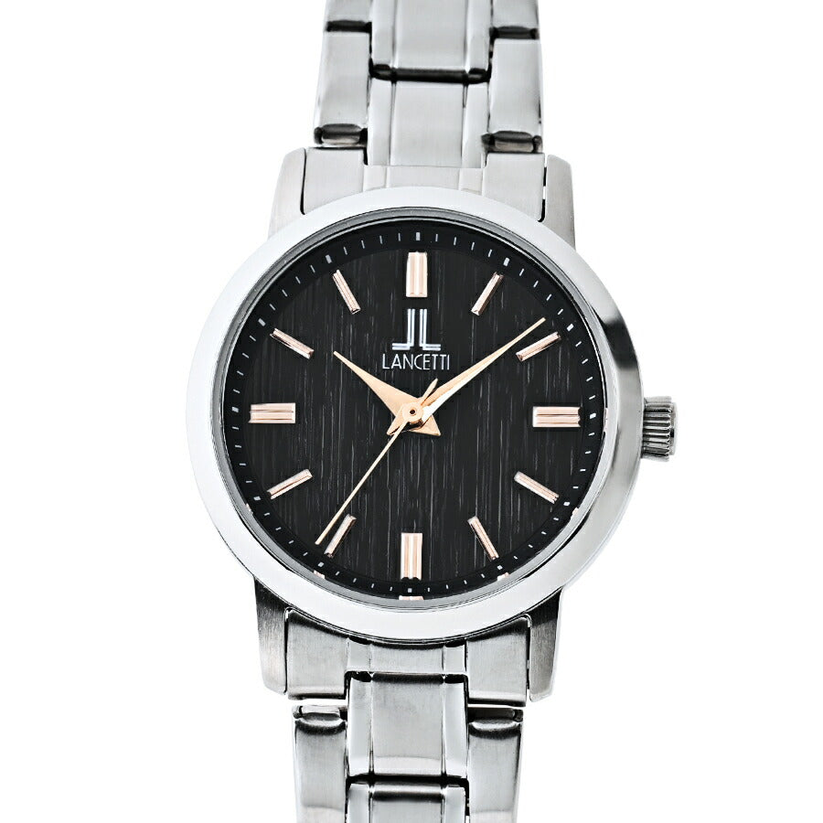 ランチェッティ ソーラー 3針モデル LT6880-BK レディース ブラックダイヤル メタルバンド
