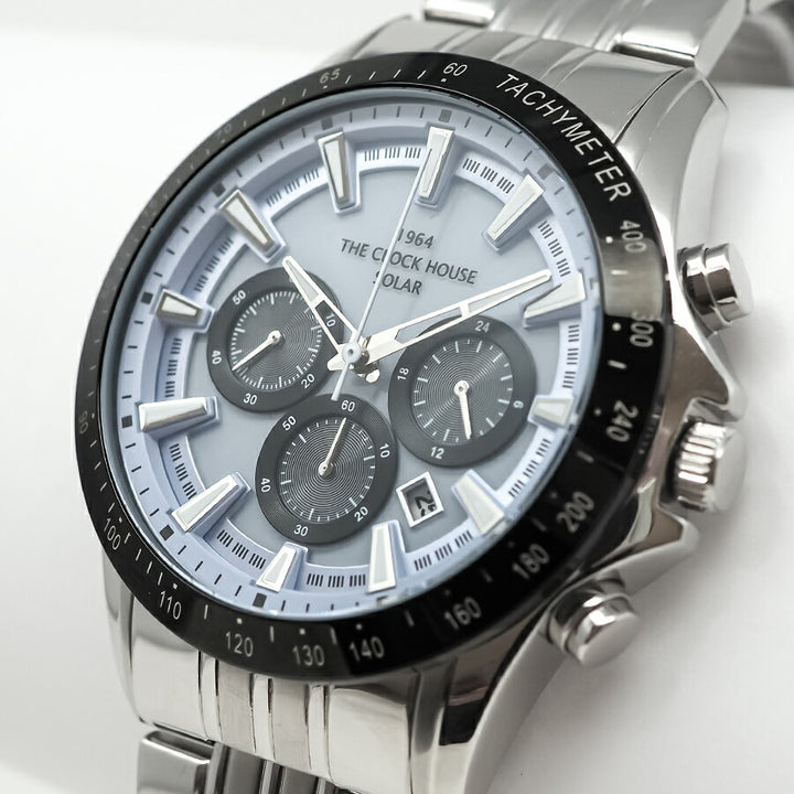 ザ・クロックハウス ソーラー クロノグラフ マジックアワー 青藤 MBC1003-BL3A メンズ 腕時計 ビジネス カジュアル ブルー