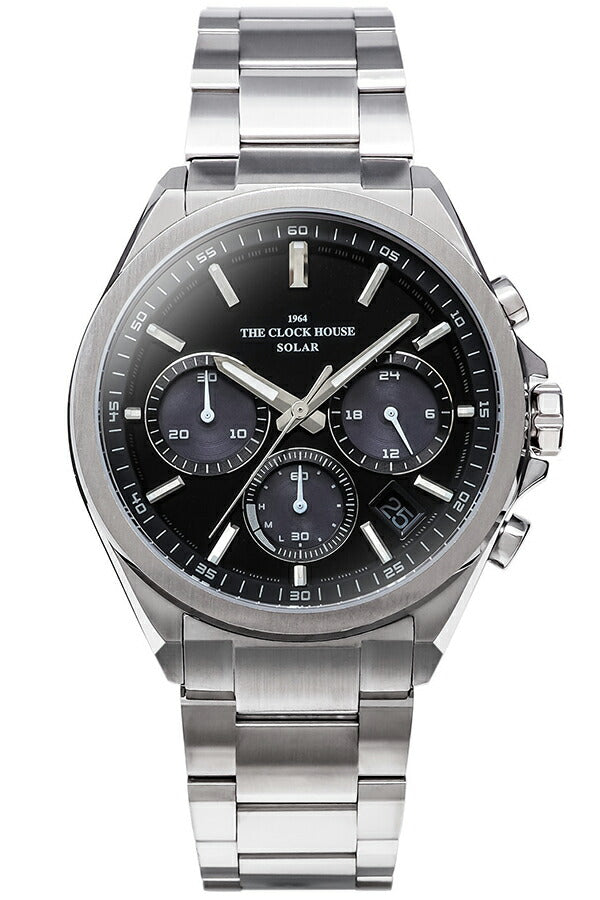 ザ・クロックハウス エッジ ソーラー クロノグラフ MBC1008-BK1A メンズ ビジネス カジュアル ブラックダイヤル