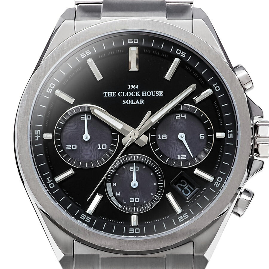 ザ・クロックハウス エッジ ソーラー クロノグラフ MBC1008-BK1A メンズ ビジネス カジュアル ブラックダイヤル