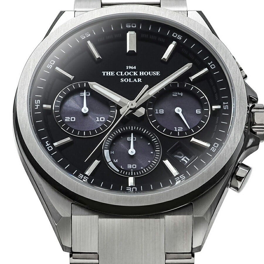 ザ・クロックハウス エッジ ソーラー クロノグラフ MBC1008-BK1A メンズ ビジネス カジュアル ブラックダイヤル