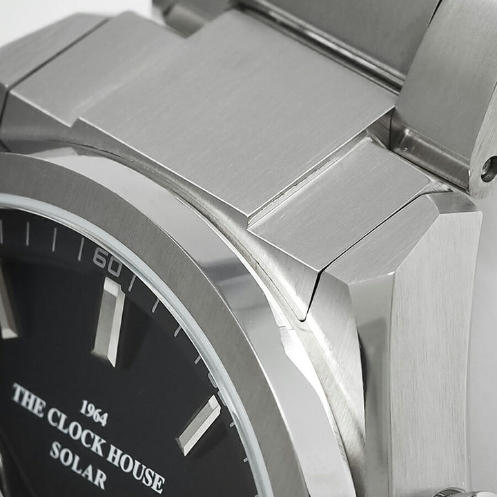 ザ・クロックハウス エッジ ソーラー クロノグラフ MBC1008-BK1A メンズ ビジネス カジュアル ブラックダイヤル