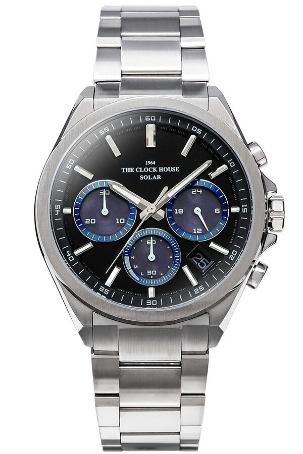 ザ・クロックハウス エッジ ソーラー クロノグラフ MBC1008-BK2A メンズ ビジネス カジュアル ブラックダイヤル
