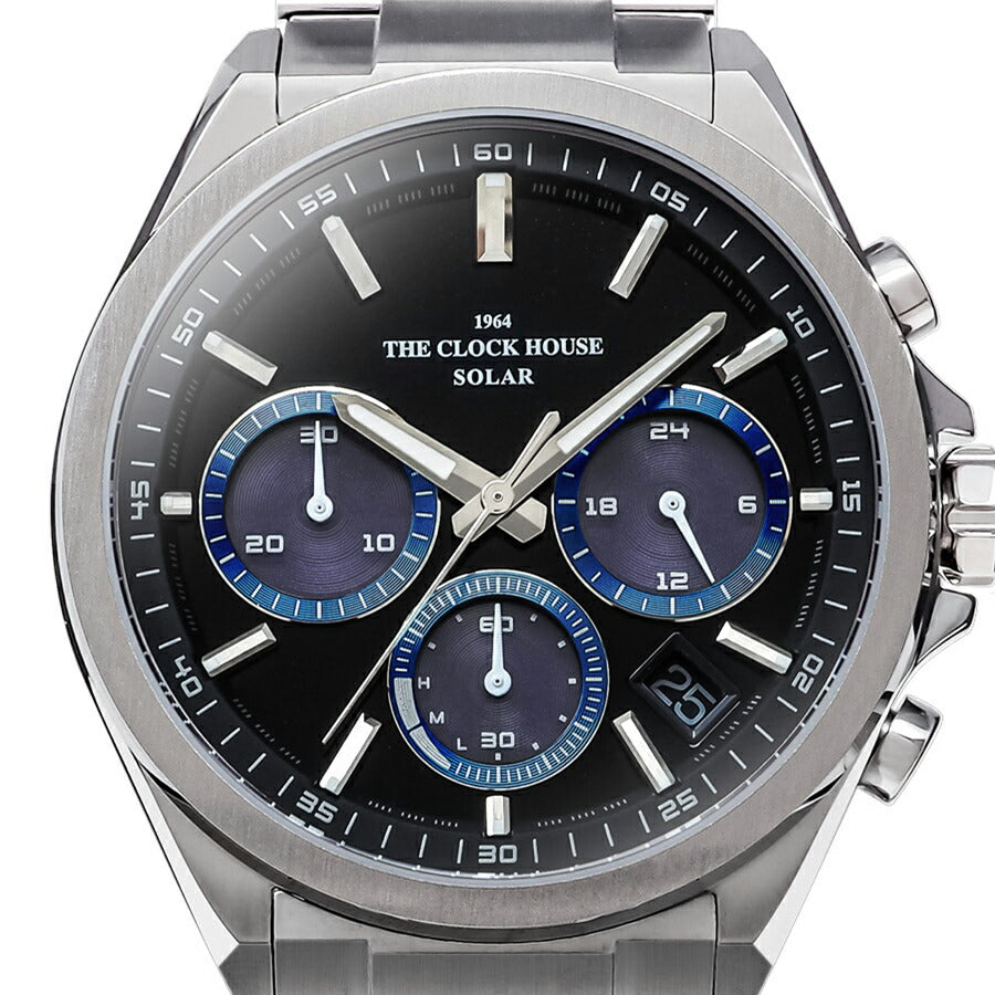 ザ・クロックハウス エッジ ソーラー クロノグラフ MBC1008-BK2A メンズ ビジネス カジュアル ブラックダイヤル