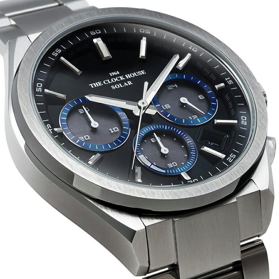 ザ・クロックハウス エッジ ソーラー クロノグラフ MBC1008-BK2A メンズ ビジネス カジュアル ブラックダイヤル