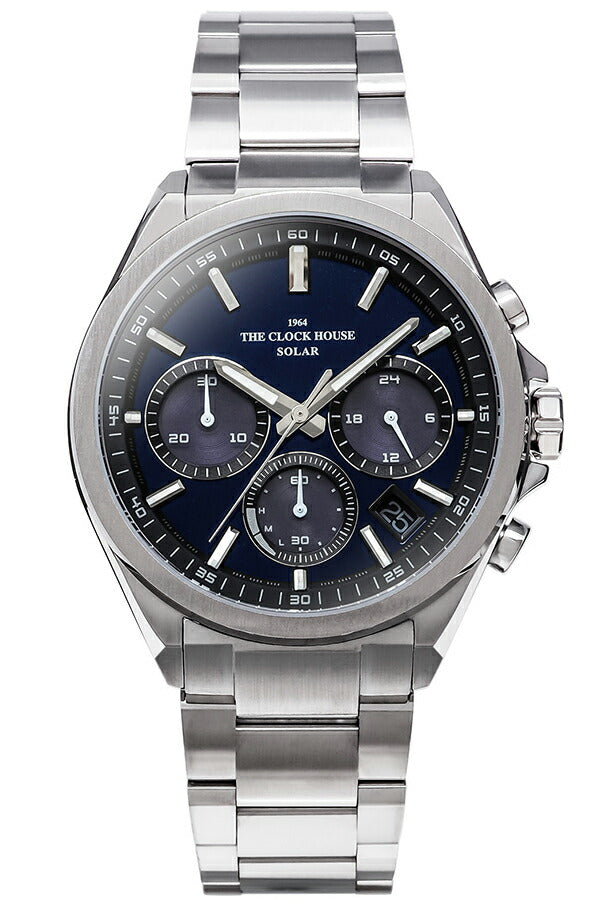 ザ・クロックハウス エッジ ソーラー クロノグラフ MBC1008-BL1A メンズ ビジネス カジュアル ブルーダイヤル