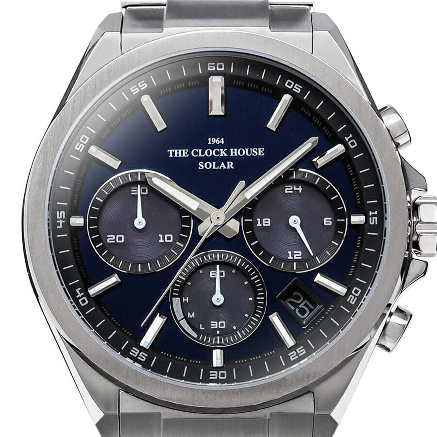 ザ・クロックハウス エッジ ソーラー クロノグラフ MBC1008-BL1A メンズ ビジネス カジュアル ブルーダイヤル