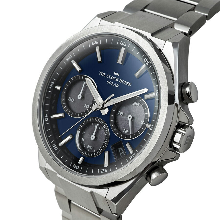 ザ・クロックハウス エッジ ソーラー クロノグラフ MBC1008-BL1A メンズ ビジネス カジュアル ブルーダイヤル