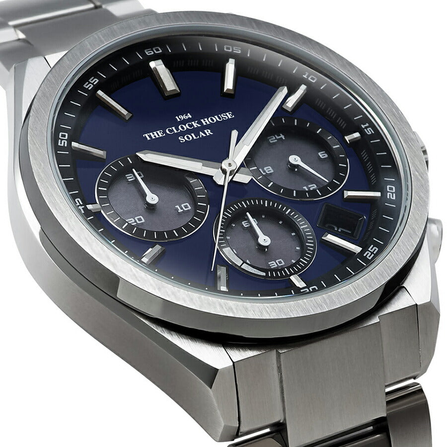 ザ・クロックハウス エッジ ソーラー クロノグラフ MBC1008-BL1A メンズ ビジネス カジュアル ブルーダイヤル