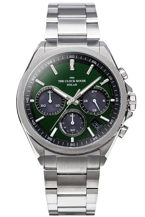 ザ・クロックハウス エッジ ソーラー クロノグラフ MBC1008-GR1A メンズ ビジネス カジュアル グリーンダイヤル
